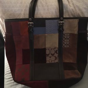 Vintage Fall Patchwork Coach Bag